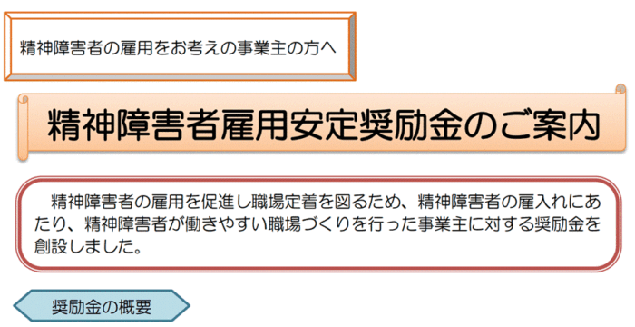 精神障害者雇用安定奨励金